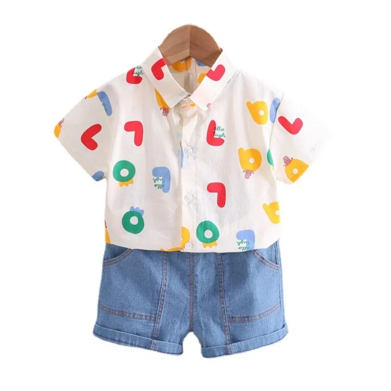 

New Summer Baby Boys Clothes Suit Children Casual Letter Shirt Shorts 2Pcs/Sets Toddler Clothing Infant Costume Kids Tracksuits