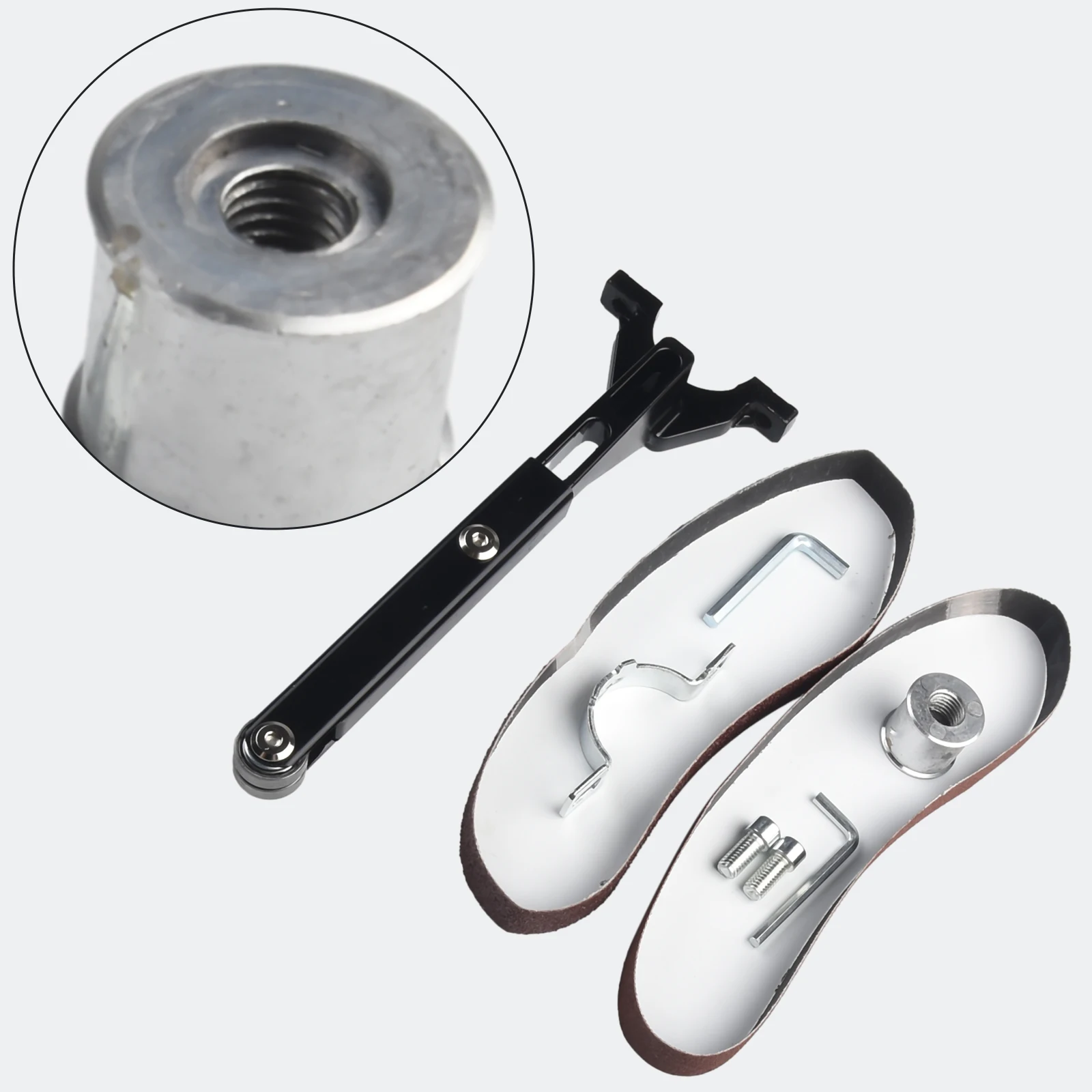 

Durable Bracket Power Tools 1 Set Modified Sand Belt Machine Aluminum Angle Grinder Double Bearing Elastic Spring
