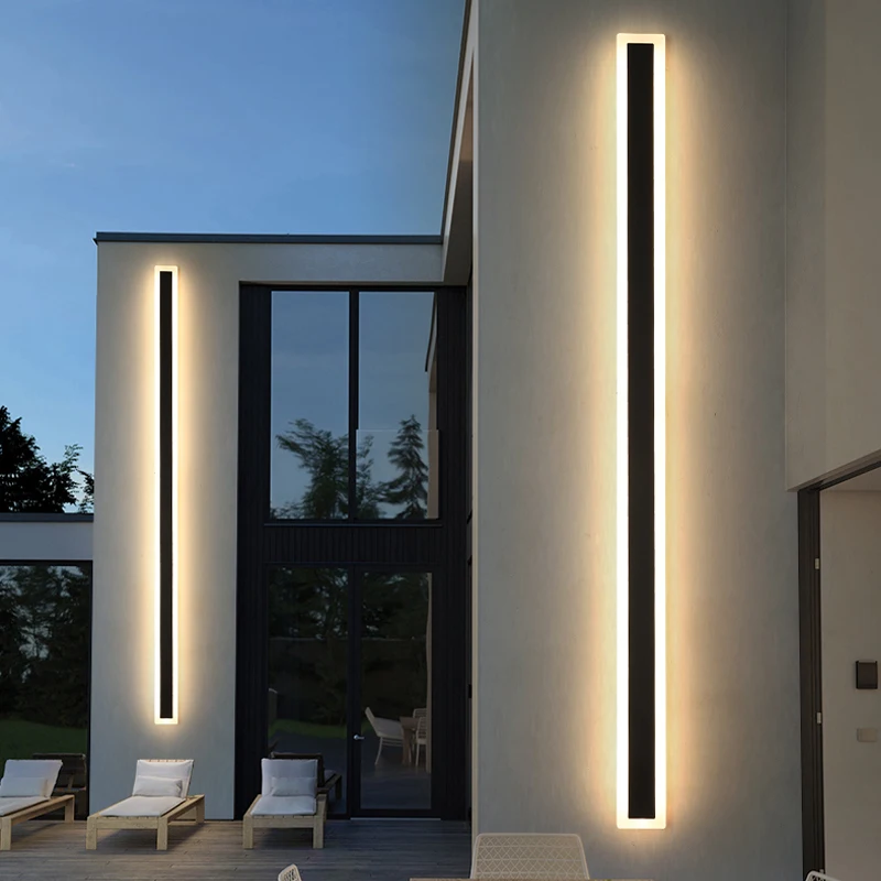 Minimalist Strip Outdoor Waterproof Led Wall Light Decorative Background Wall Light Villa Gate Garden Staircase Wall Light