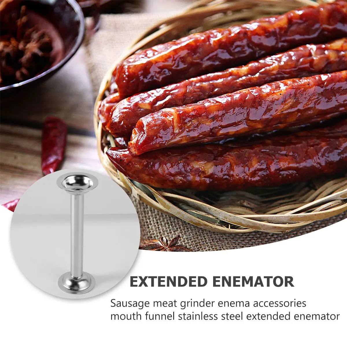 2 PCS/Set Sausage Retainer Ring Machine Tube Kit Steel Filler Household Easy Cleanup Maker