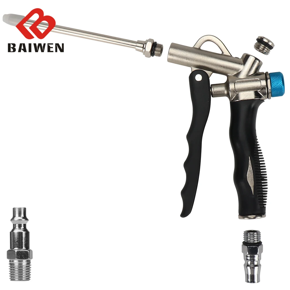 Handheld Air Dust Gun 2-Way Air Blow Gun Pneumatic Tool Dirt Cleaner Air Compressor with Adjustable Extended Nozzle&Connector adjustable air assist air compressor for tts 55 10 ts2 engraver improve efficiency and
