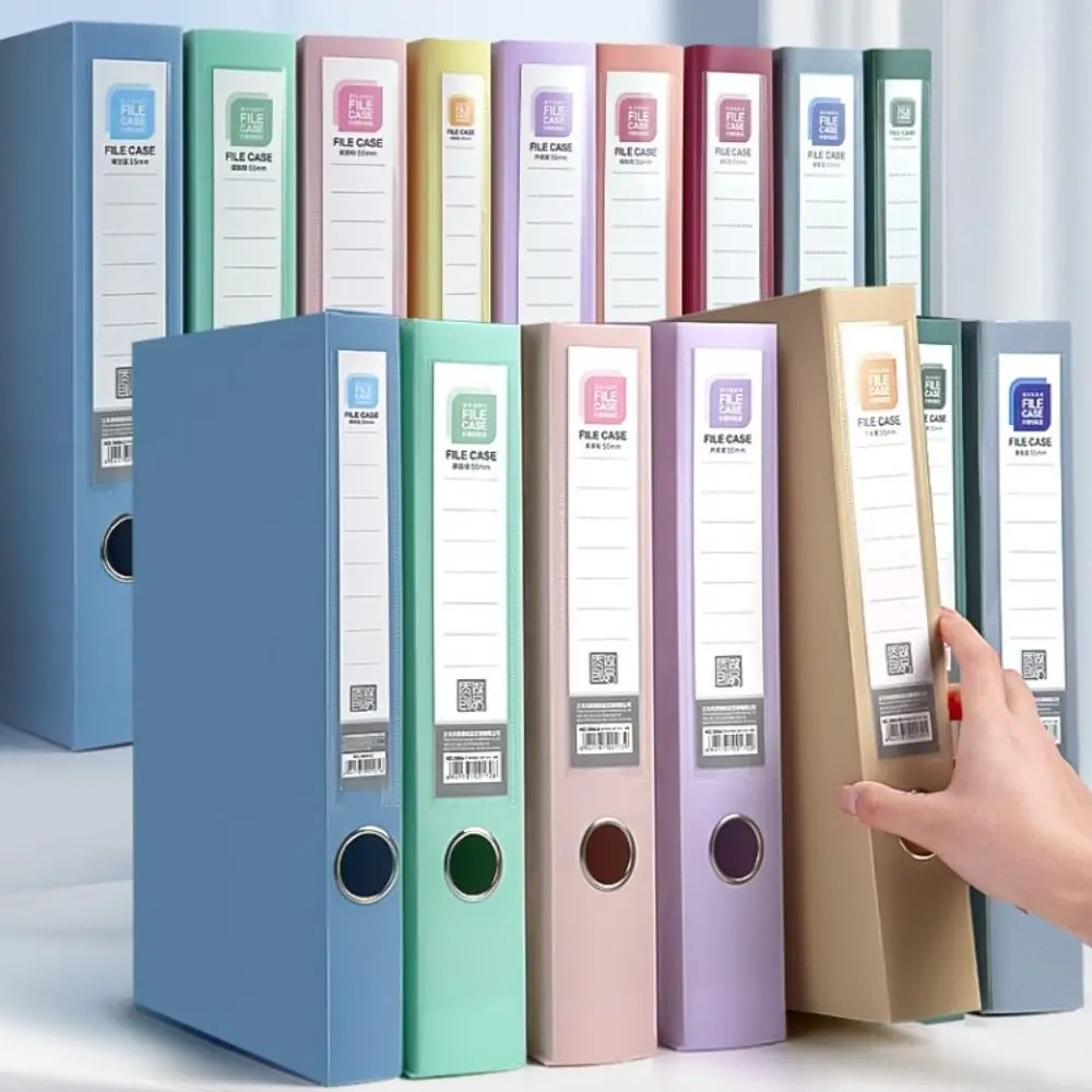 Simple Thickened A4 File Folder Dustproof Morandi Color Paper Storage Box PP Plastic Document Case Personnel Division