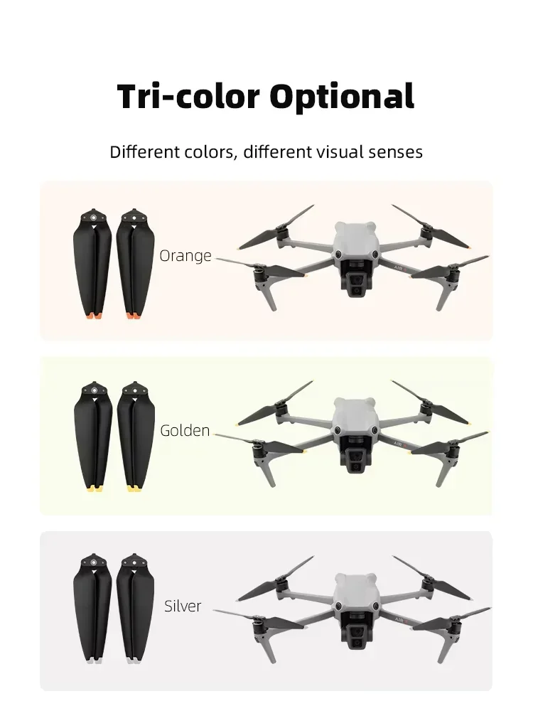 Hélices de rechange pour DJI Mini 3 Pro - vue rapprochée des pales et du moyeu central.
