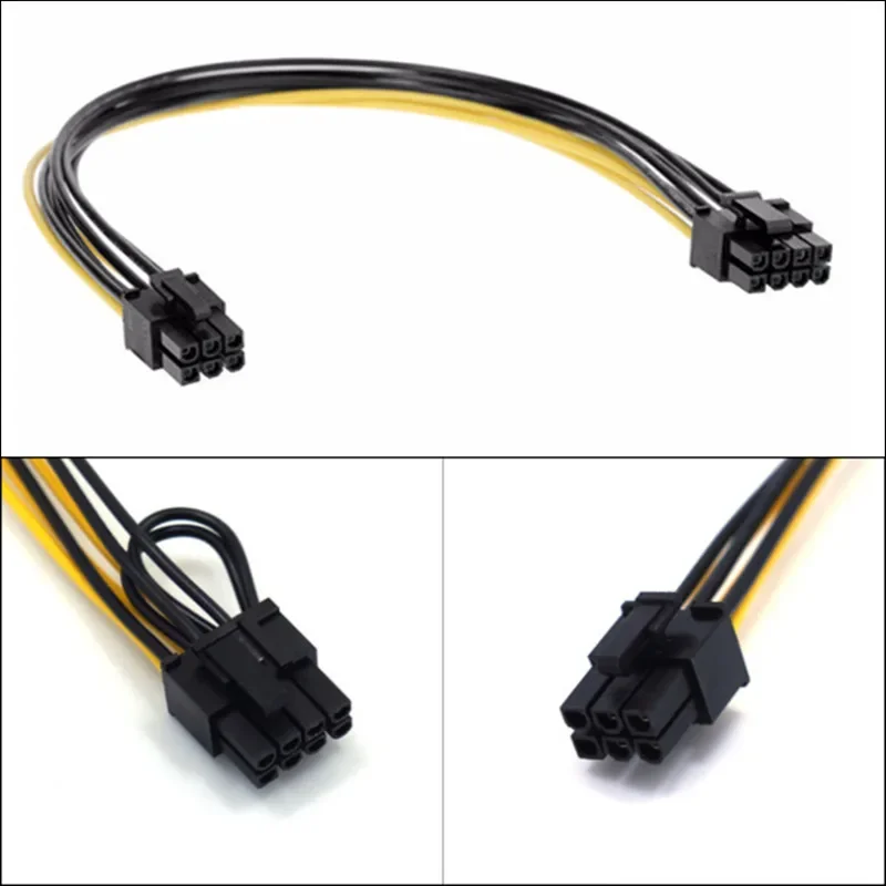 Кабель адаптера питания PCI Express 6Pin папа-8 Pin (6 + 2) для источника питания CoolerMaster Thermaltake с 6-контактным портом 0,5 м