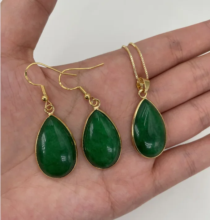 Pendente Antico In Giada Verde Zucca, Collana, Giada Naturale Di