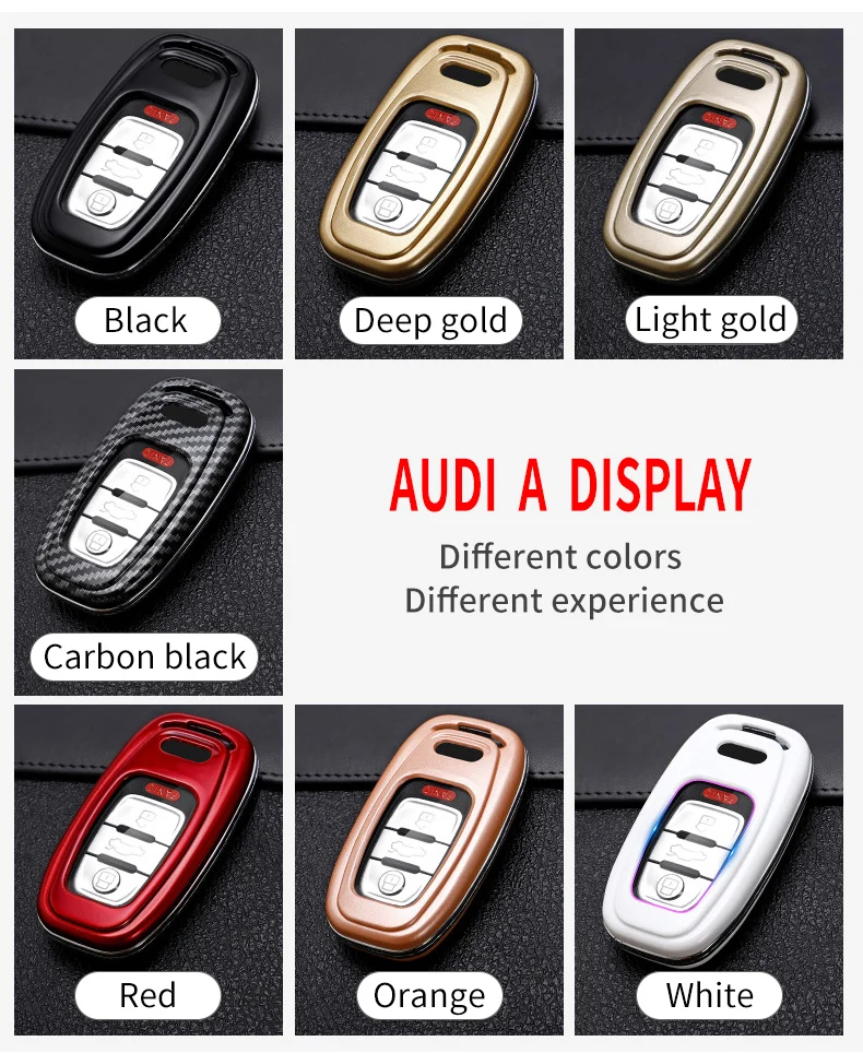 Custodia per chiave auto in ABS in fibra di carbonio per Audi A1 A3 A6l A4L A8l A5 Q5 Q7 portachiavi Remote Smart - S652f8e1bb6ba4cf5b303ae57d2497e46f