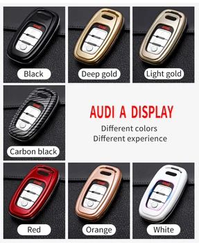 Custodia per chiave auto in ABS in fibra di carbonio per Audi A1 A3 A6l A4L A8l A5 Q5 Q7 portachiavi Remote Smart - Custodia per chiave auto in ABS in fibra di carbonio per Audi A1 A3 A6l