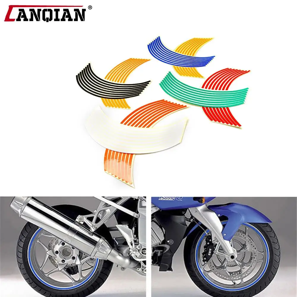 17/18 inch Colorful motorcycles wheel stickers Reflective Rim moto Stripe Tape For Kawasaki Ninja 300 300R EX300 Z300 NINJA Z250