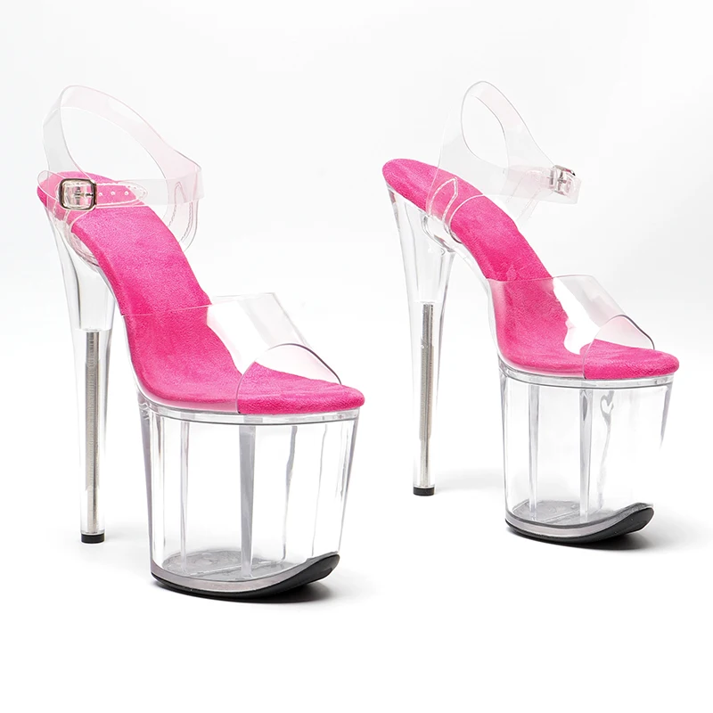 Leecabe 8Inch/20cm PVC Transparent color   Platform Sandals  party High Heels Shoes Pole Dancing Shoes