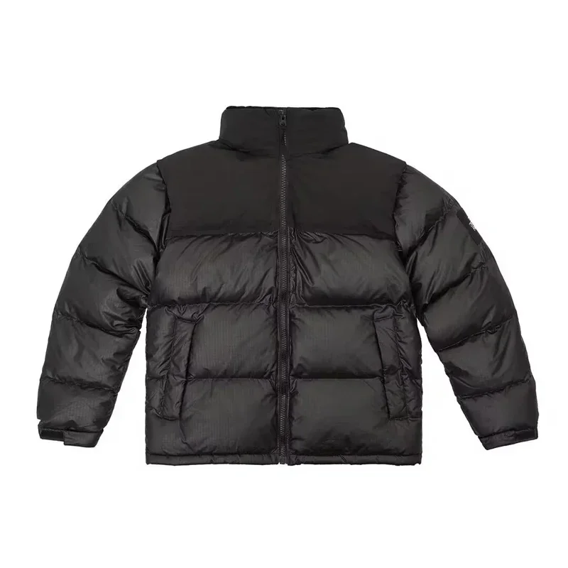 Face Nuptse 1996 Large Plaid Sleeve Emboidered High Quality Men's Down Coat Winter Couple Warm Windproof Waterproof Jacket 2