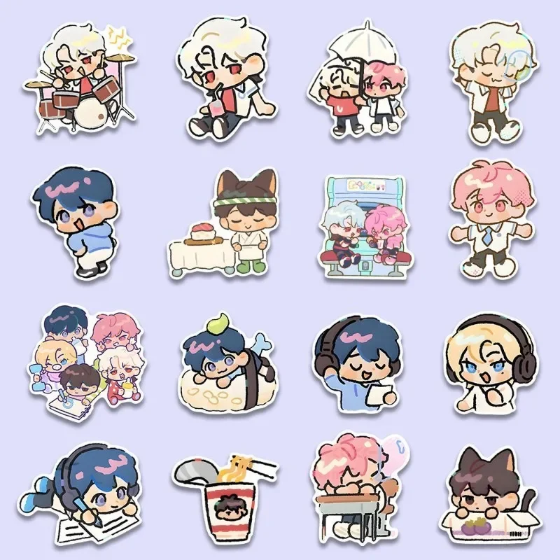 Cartoon Plave Sticker Anime Waterproof Sticker Cute Stationery Creative Decorative Decal DIY Luggage Children Supplies Gift