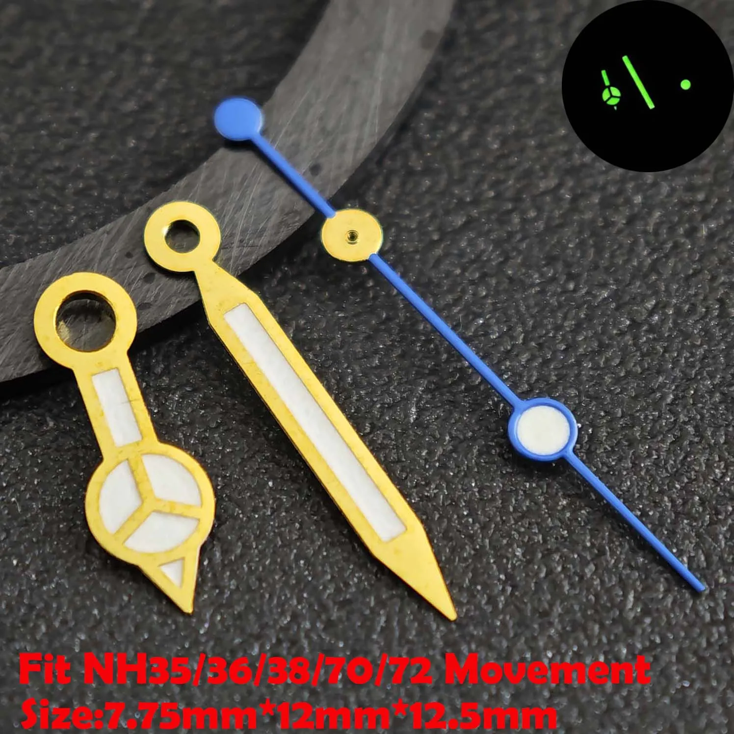Luminous Green/Blue-Green Watch Hands - Premium Replacement Parts