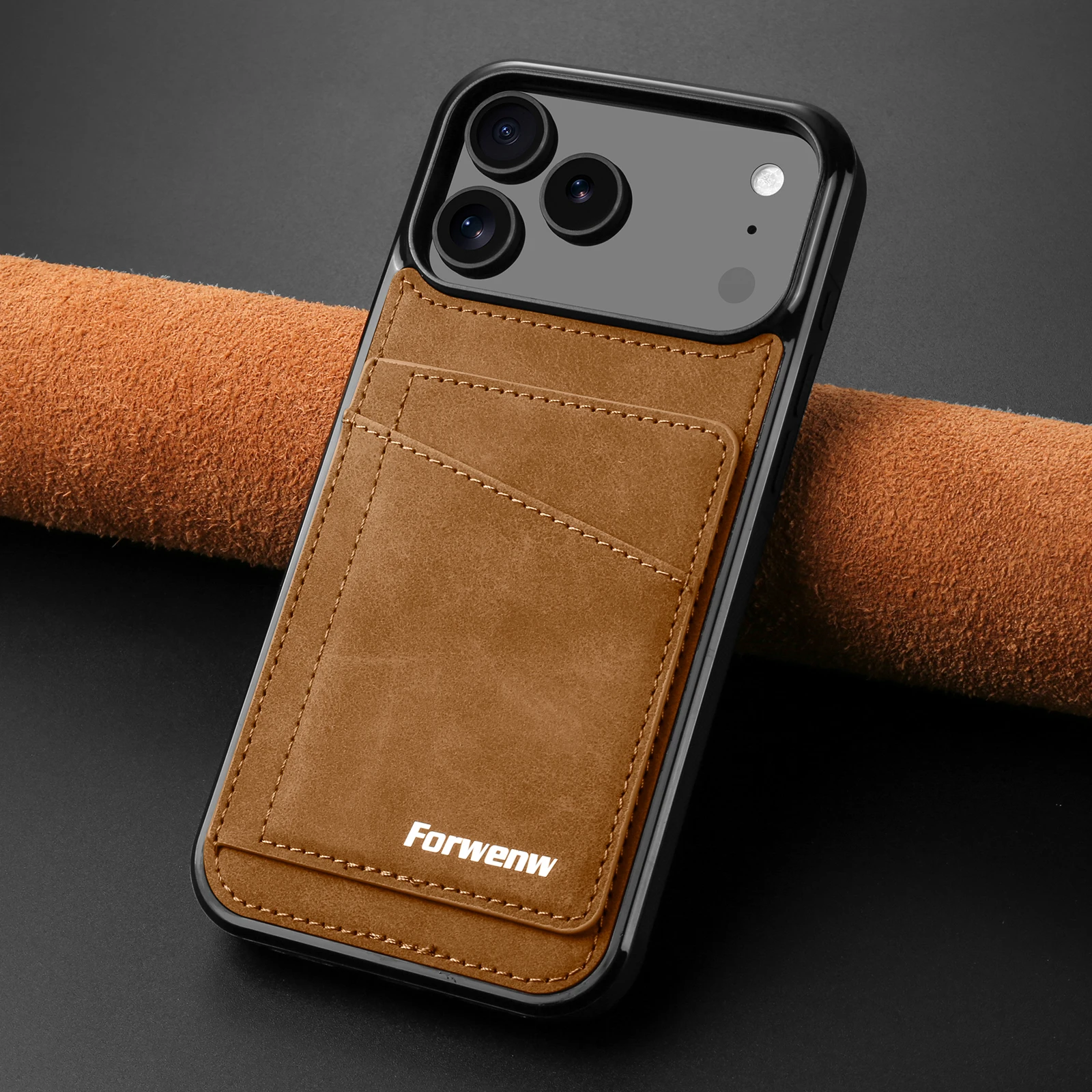 Luxury Retro Leather Business Card Holder Phone Case Cover