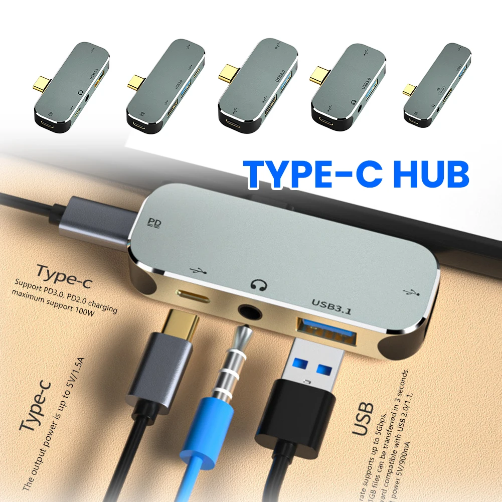 Type-C 허브 분배기 PD100W USB3.0/USB2.0/USB3.1 HDMI 호환 USB 확장기 PC 컴퓨터 노트북 분배기