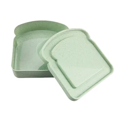 Portable Reusable Sandwich and Lunch Storage Container with Lid (Green)
