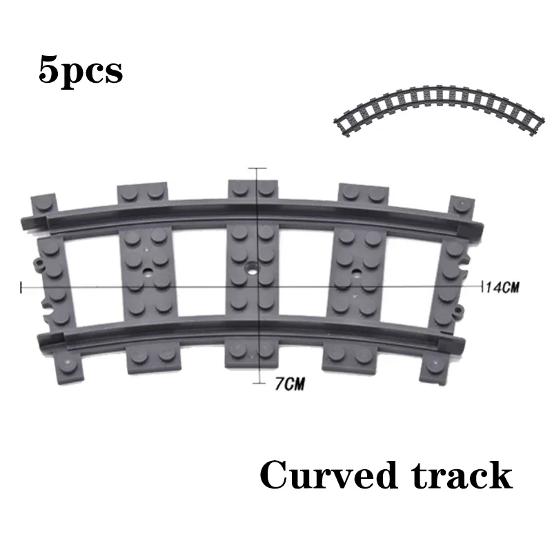 City Train Railway Building Blocks Set - Tracks, Station, and Buffer Stop Bricks Collection