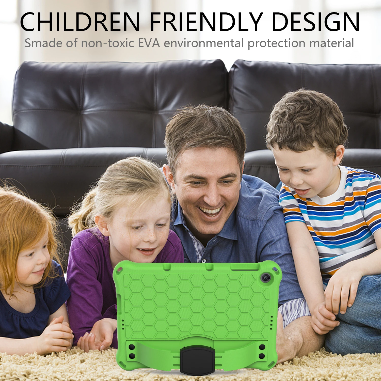 Durable Multifunction Tablet Armor Case with Kids Stand and Strap