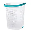 Home Logic 2 Bushel Rolling Plastic Laundry Hamper with Pop-up Handle, White, 2 Pack 2