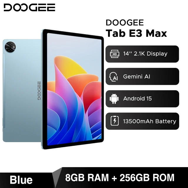 Global Version DOOGEE Tab E3 Max Tablet PC Android 15 Gemini AI 14