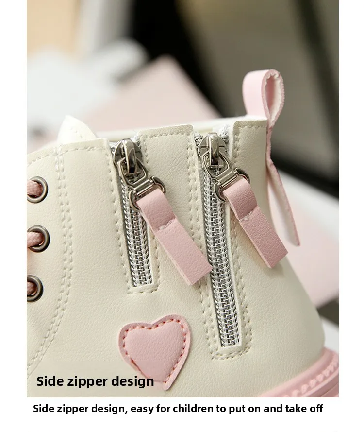 Kinder Leder Stiefel Mädchen Mode Herbst Winter Neue Casual Bequeme Kurze Stiefel Warme Kinder Vielseitige Anti-slip Baumwolle Stiefel – Detail 5