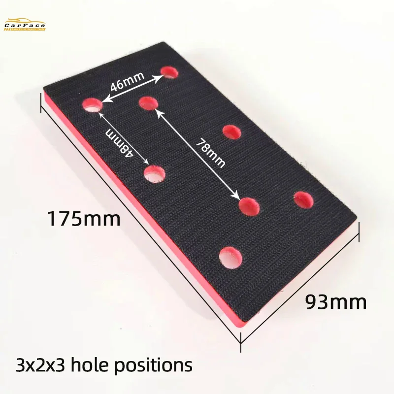 Rectangular Tray Car Sanding Machine Grinding Base Sticky Disk 93&times;175mm Dry Grinder Pad