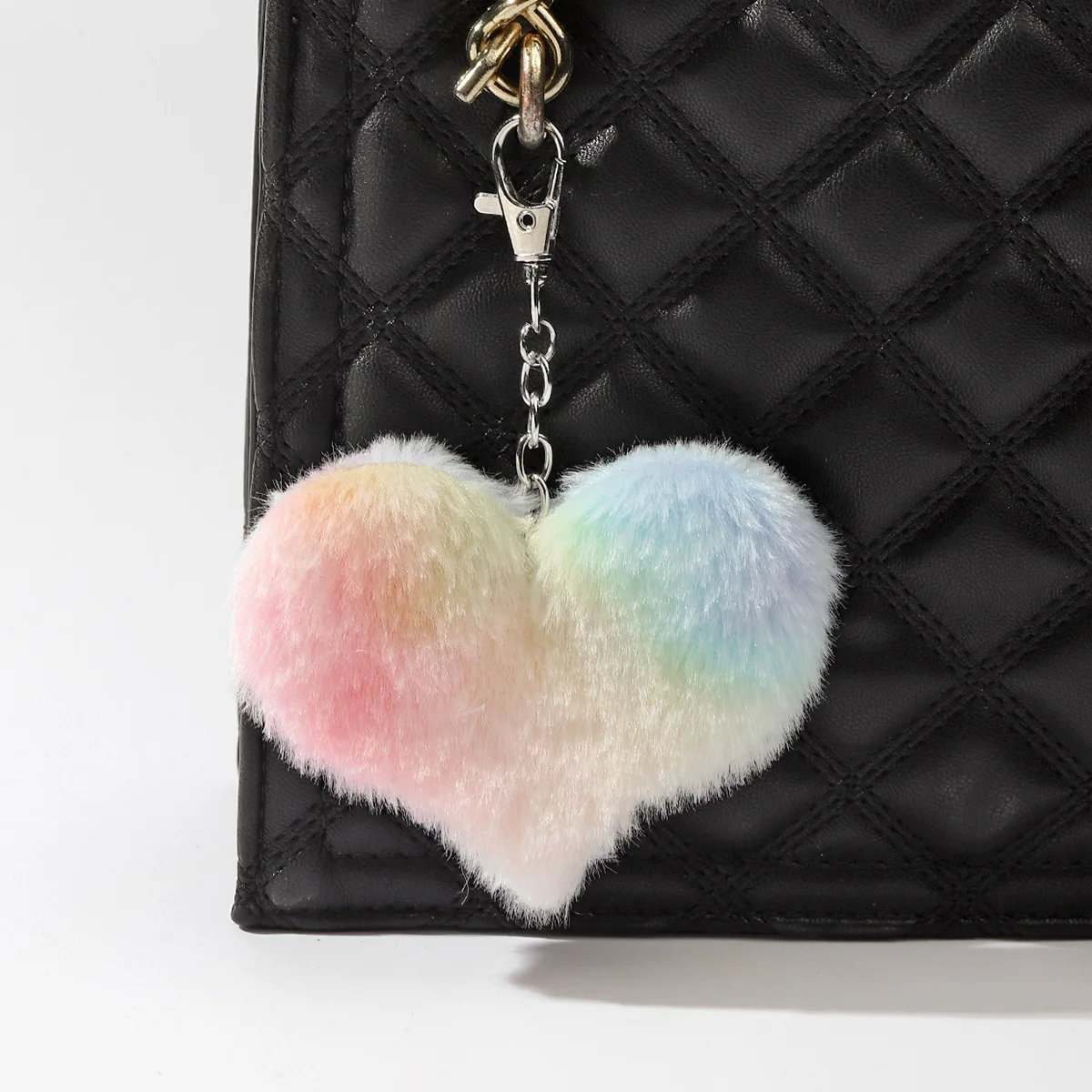 

Colorful Love Plush Keychain Butterfly Cat Star Fur Ball Pendant Keyring For Women Girl Backpack Charm Car Hanging Accessories