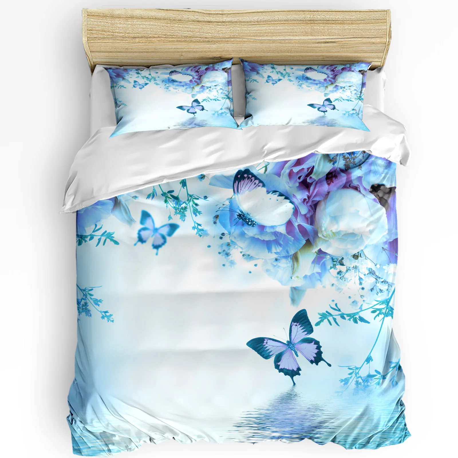 

Animal Butterfly Flower Blue Rose Bedding Set 3pcs Duvet Cover Pillowcase Kids Adult Quilt Cover Double Bed Set Home Textile