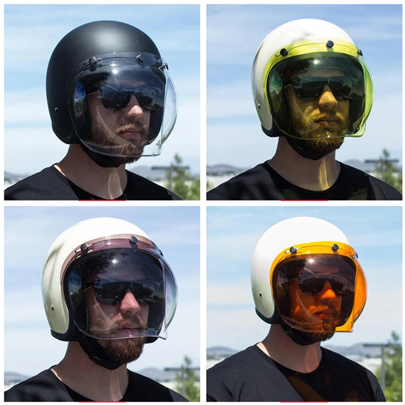 Open Face Helmet Visor Motorcycle 