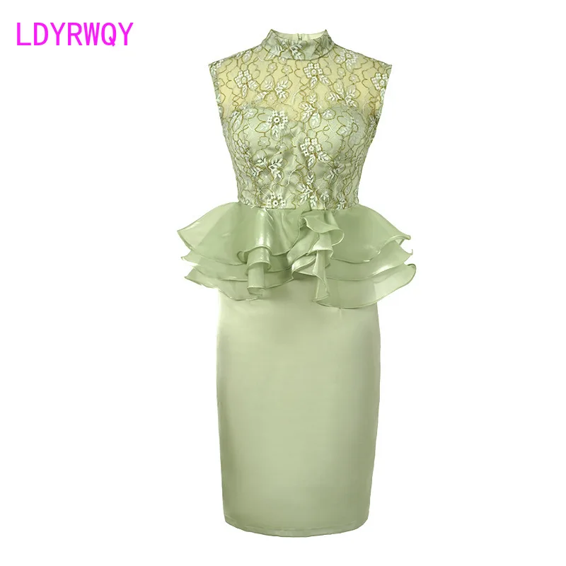 green emerald velvet dress Lime Green Net Peplum Sharara Set XS