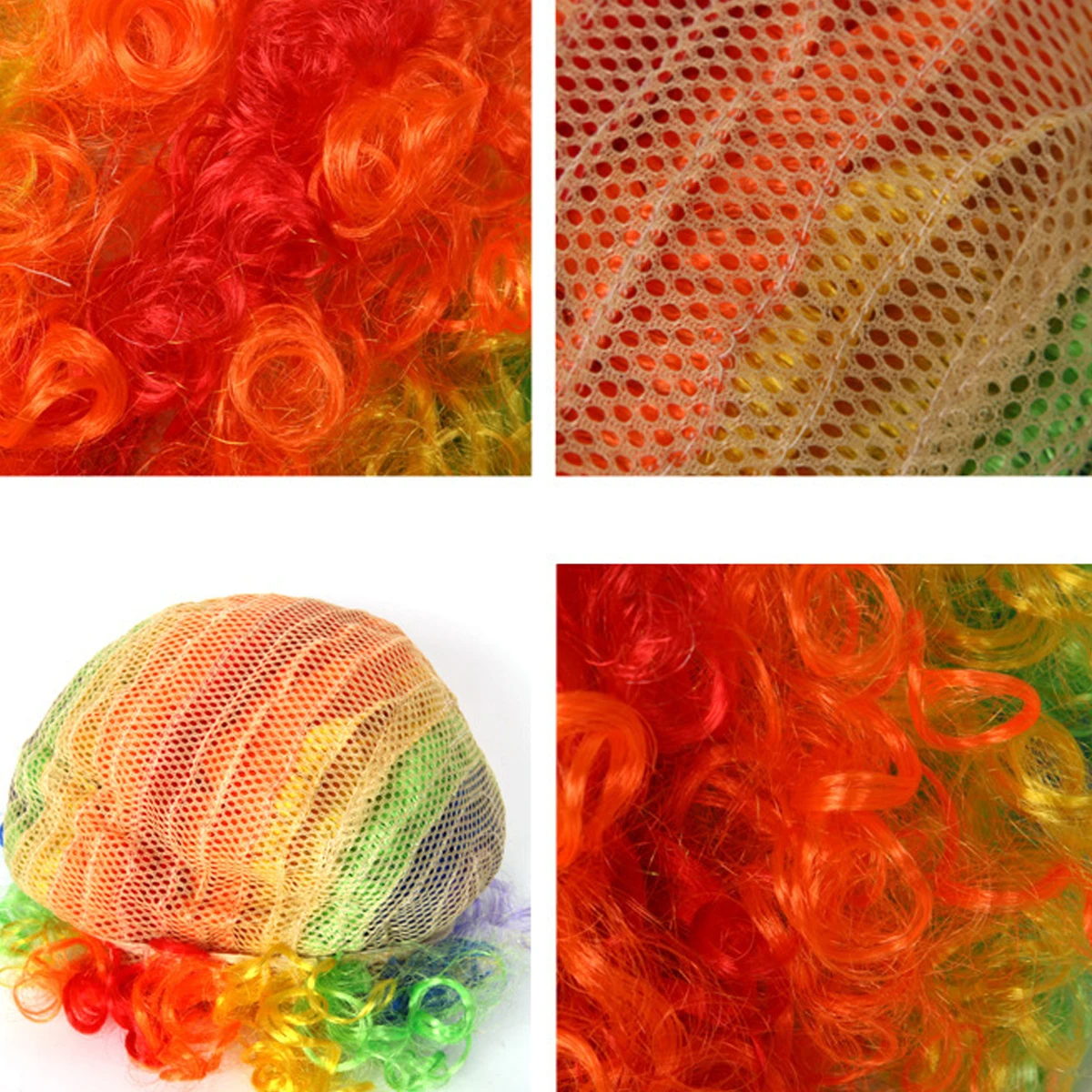 Rainbow Wig Hair Cosplay Accessories Children Christmas Halloween Carnival Easter Joker Disguised Clown Performance Party Boys Girls