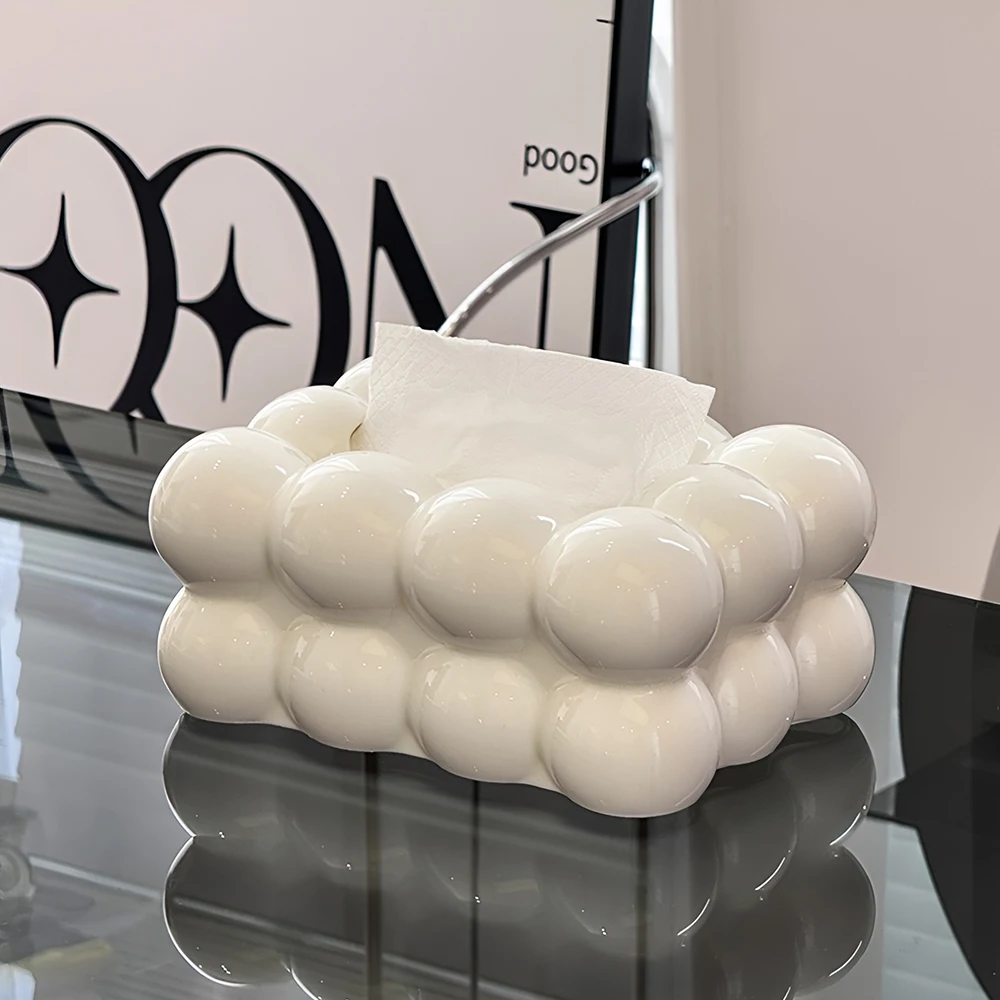 Voltsify Stylish Ceramic Tissue Box Light Luxury Cute Healing Style Tissue Box Ornaments Ceramic Tissue Box: 3 - 5 Days Free Delivery Only UK