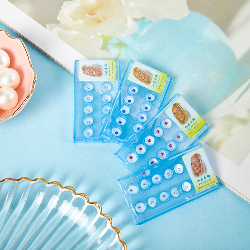 치아 보석 아크릴 다이아몬드 버 치과 재료 쥬얼리 키트, 크리스탈 치아 장식, 치아 미백 스터드, 10 개