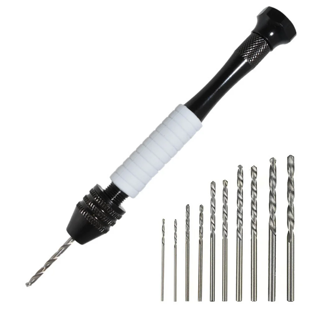 Pin Vise Mini Micro Hand Drill Manual Twist Drill Bits Set Woodworking Craft Rotary Tools for Jewelry Craft Carving Hand Drill