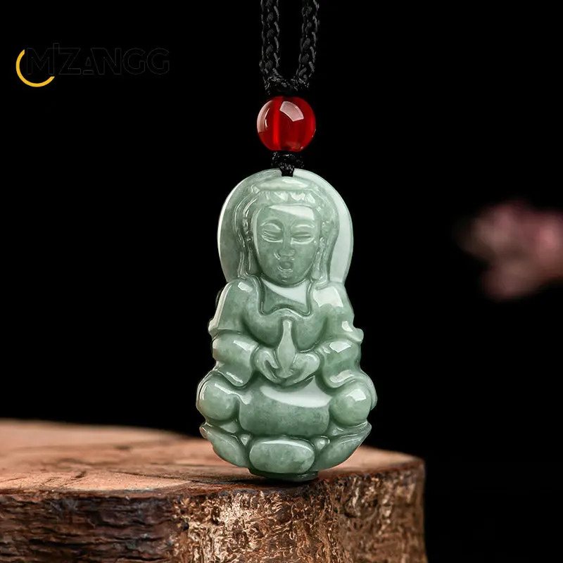 Pendentif Bouddha En Jadéite Verte Et Laiton - Occasion - Longueur 2,7 Cm - Pierre Naturelle