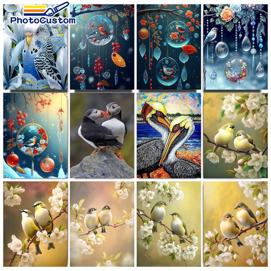 

PhotoCustom 40x50cm Diy Painting By Numbers Bird Landscape On Canvas Drawing Acrylic Paint Handpainted Wall Art Home Decor Gift
