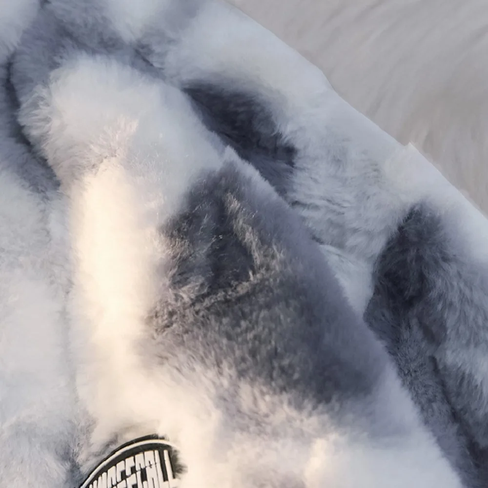 New Women's Tie Dye Lamb Fleece Jacket Autumn Winter Zipper Outerwear Warm Plush Jackets Harajuku Casual Loose Female Thick Coat 5