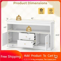 Toy Storage Organizer, Wooden Kids Bookshelf with 2 Drawers, 2 Cabinets & Open Shelf, Toy Organziers and Storage for Playroom 1