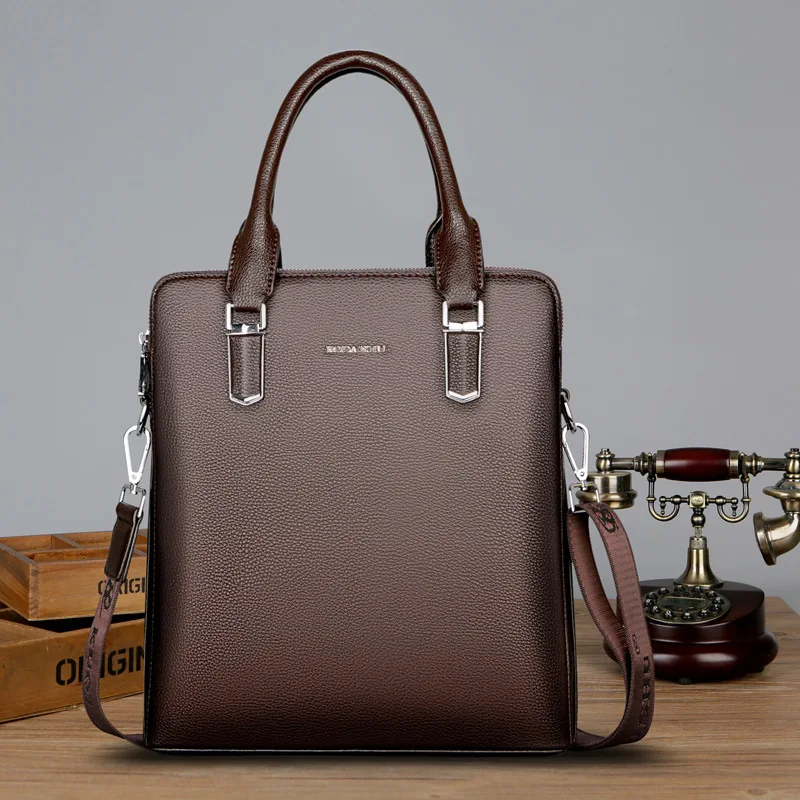 Cow Genuine Leather Business Men's Briefcase High Capacity Male Shoulder Bag Men Messenger Bag Tote Computer Bags leather briefcase