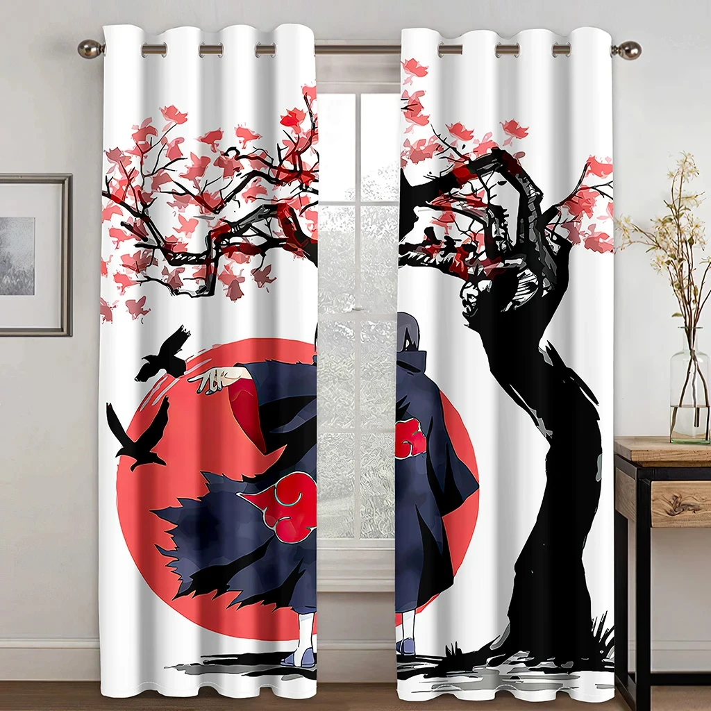 Anime Mountain Sunset Curtains for Bedroom Curtain for Living Room Luxury Japanese 3D Digital Printing Cortina Para Quarto 3