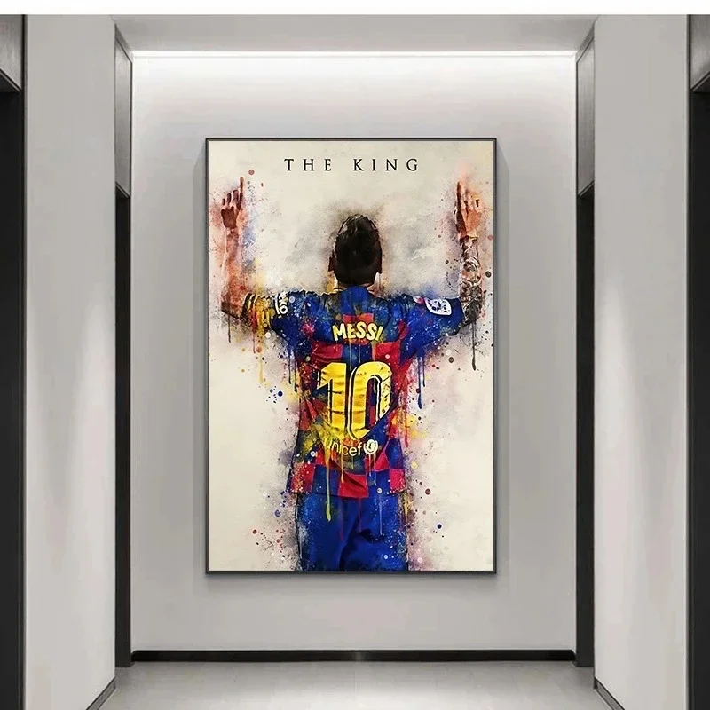 Modern Sports Aesthetics Wall Art Soccer Star Lionel Messi Fans HD Canvas Poster Print Home Bedroom Living Room Decoration