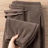 Men's Thiened Fce Lined Anti-Cold Warm Trousers Autumn Winter Sports Pants Double-Sided ake Fce Elastic Waist Casua...