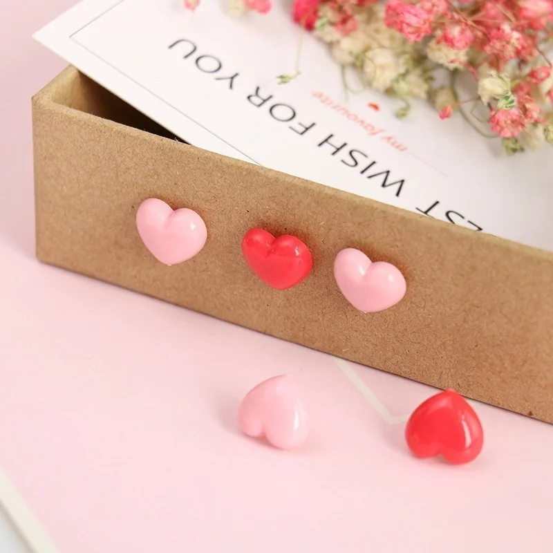 Heart Shape 50pcs Plastic Cork Board Push Pins Thumb Tack Office School Accessories Supplies