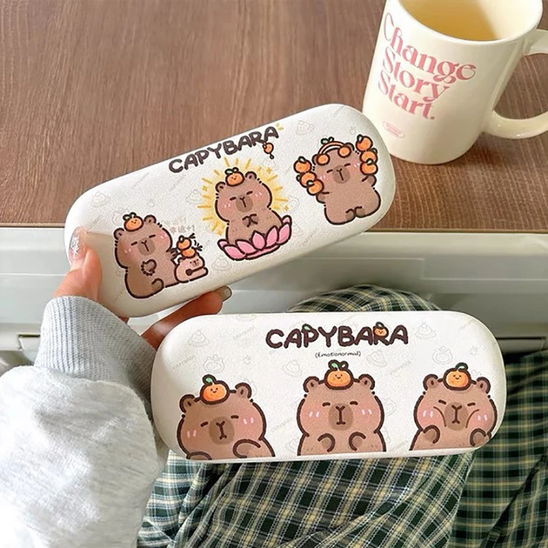 Cute Capybara Glasses Box Pressure-proof Eyeglasses Case Cartoon Women Myopia Glasses Sunglasses Eyewear Storage Box Gift 4