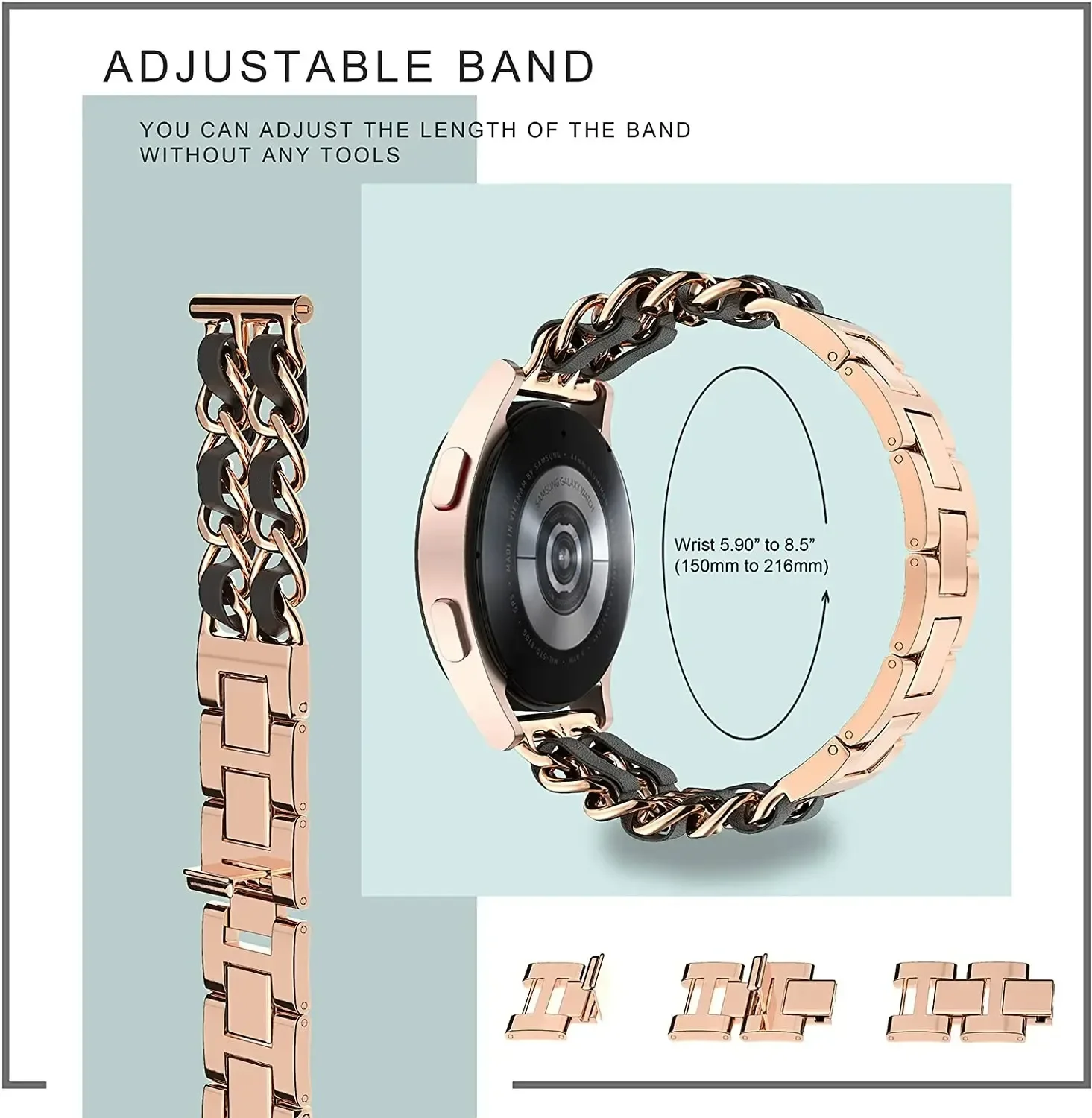 Universal Metal Watch Strap – Premium Bracelet Wristband for Smartwatches (20mm/22mm)