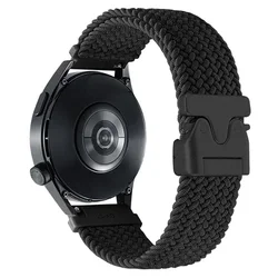 Braided Loop Elastic Wristband with Magnetic Buckle - 1pcs 22mm (Black)