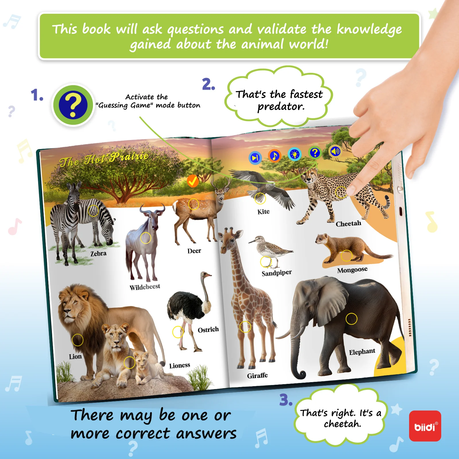 biidi English Language Audio Learning Book Electronic Reading Point Books For Children's Early Education and Puzzle Studying Toy 5
