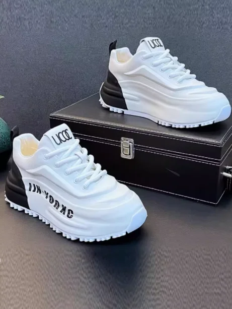 Dad Shoes Men's Trendy Brand 2024 New Autumn and Winter High end Trendy Versatile White Shoes Height Raising Sports and Leisure 5