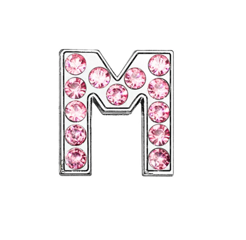Elegant Pink Rhinestone Slide Letters