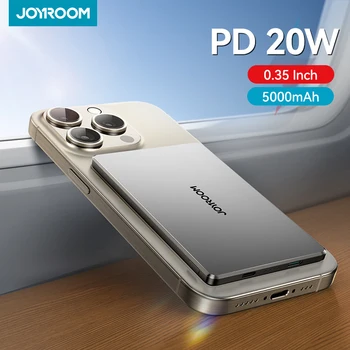 JOYROOM 5000mAh 20W Power Bank Ultra-thin Magnetic Wireless Fast Charging Power Bank Portable with USB-C Cable For Magsafe 1