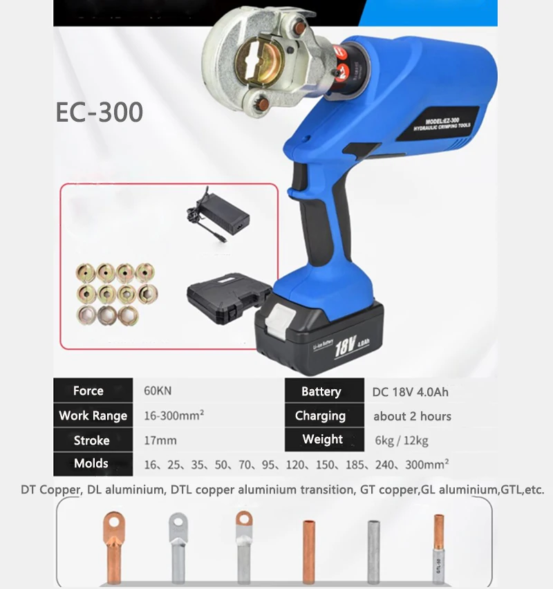 Electric Hydraulic Crimping Pliers Digital display Portable Rechargeable Cable Copper Aluminum Terminal Crimping machine EC-400 126 13311 3003a0 cable conn to conn display 900mm rm13310e002 rev a0 for supermicro